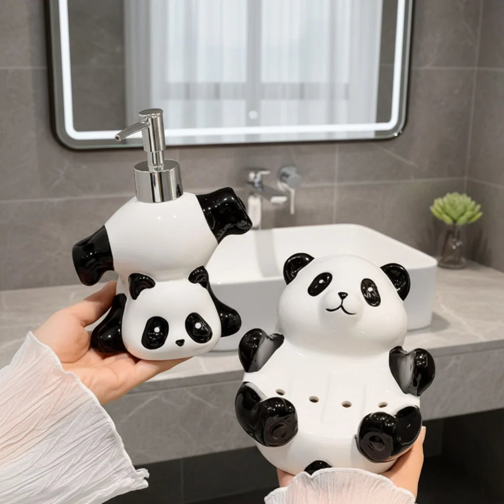 Soap Dispenser Ceramic Panda Design