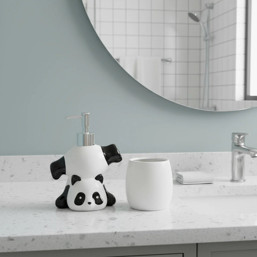 Soap Dispenser Ceramic Panda Design