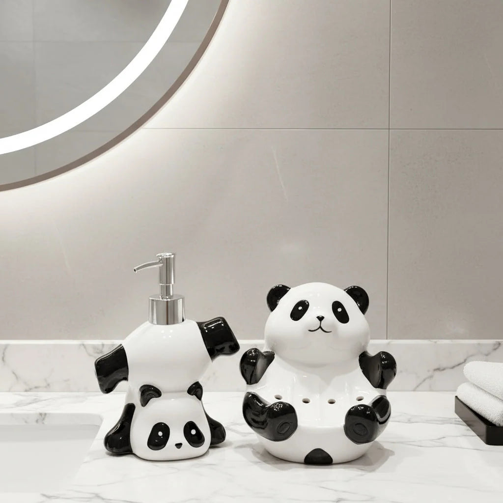 Soap Dispenser Ceramic Panda Design