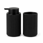 Soap Dispenser & Tumbler Set Ribbed Matte BPA-Free