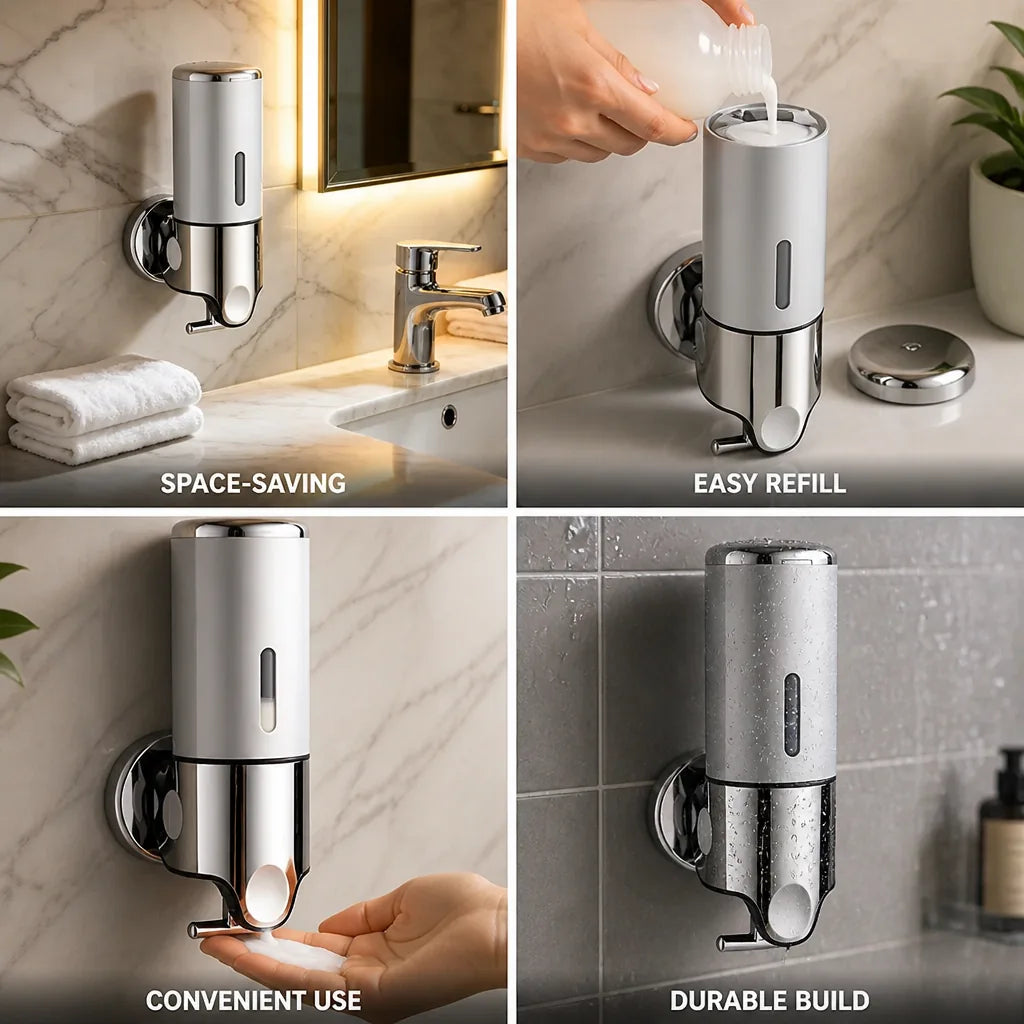 Soap Dispenser Wall-Mounted Stainless Steel 500ml