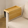 Sofa Armrest Tray Bamboo Flexible Fit Raised Edge Storage