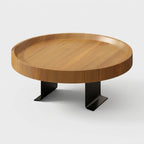 Sofa Armrest Tray Wood Top Metal Clamp Raised Edge
