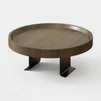 Sofa Armrest Tray Wood Top Metal Clamp Raised Edge