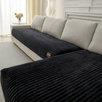 Sofa Cover Ribbed Plush Non-Slip Seat & Backrest Set