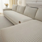 Sofa Cover Ribbed Plush Non-Slip Seat & Backrest Set
