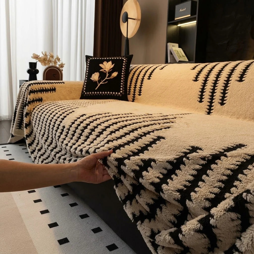 Sofa Cover Sherpa Fleece 180 cm Wide Machine Washable