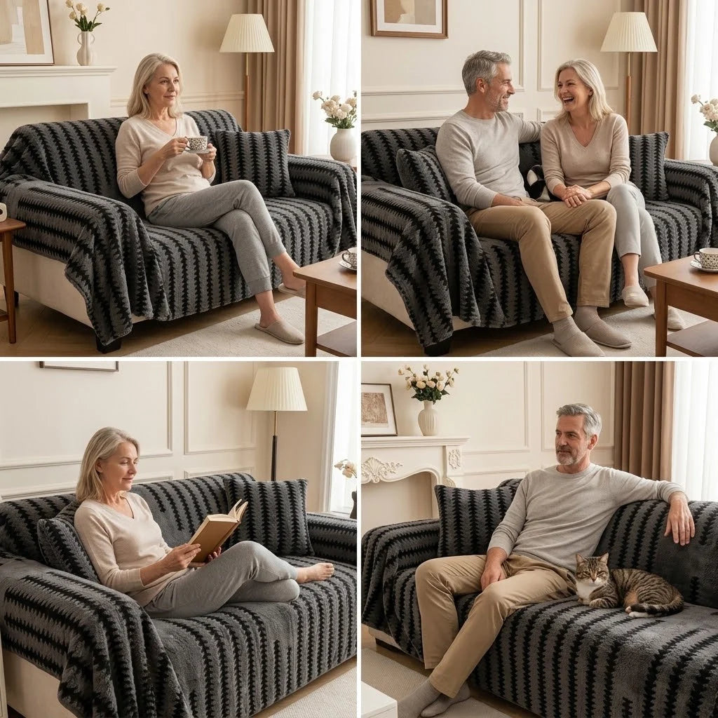 Sofa Cover Sherpa Fleece 180 cm Wide Machine Washable