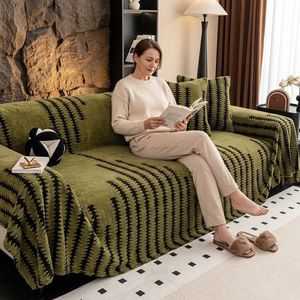 Sofa Cover Sherpa Fleece 180 cm Wide Machine Washable