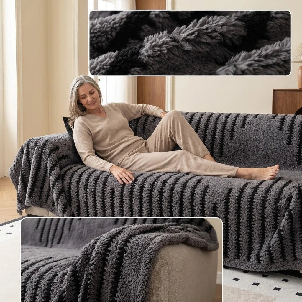 Sofa Cover Sherpa Fleece 180 cm Wide Machine Washable