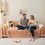 Sofa Cover Striped Cotton Blend Non-Slip