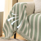 Sofa Cover Striped Cotton Blend Non-Slip
