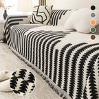 Sofa Cover Striped Cotton Blend Non-Slip