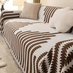 Sofa Cover Striped Cotton Blend Non-Slip