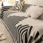 Sofa Cover Striped Cotton Blend Non-Slip