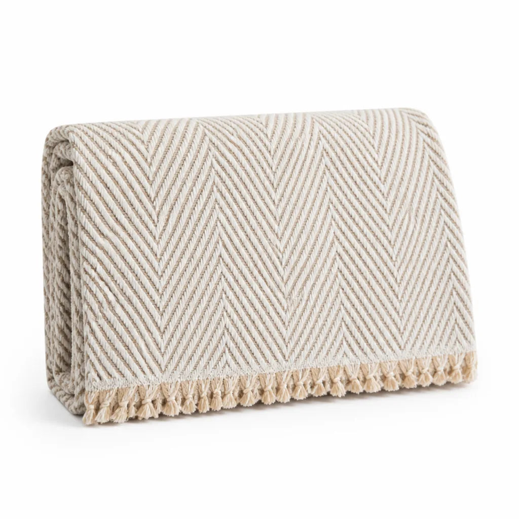 Sofa Slipcover Herringbone Microfiber Blend & Anti-Slip