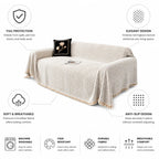 Sofa Slipcover Herringbone Microfiber Blend & Anti-Slip