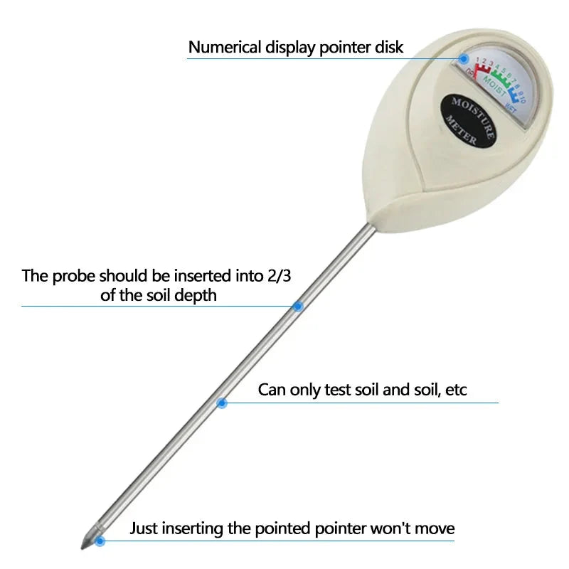 Soil Moisture Meter Instant Readings Rust-Resistant Probe