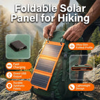 Solar Charger Foldable Ultralight USB Ports & Carabiner Mount