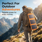 Solar Charger Foldable Ultralight USB Ports & Carabiner Mount