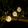 Solar Garden Lantern Crackle Glass Twilight Sensor