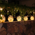 Solar Garden Lantern Crackle Glass Twilight Sensor