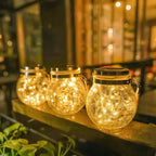Solar Garden Lantern Crackle Glass Twilight Sensor