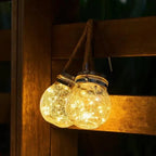 Solar Garden Lantern Crackle Glass Twilight Sensor