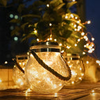 Solar Garden Lantern Crackle Glass Twilight Sensor