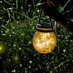 Solar Garden Lantern Crackle Glass Twilight Sensor