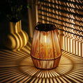 Solar Garden Lantern Handwoven Rattan Waterproof