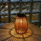 Solar Garden Lantern Handwoven Rattan Waterproof