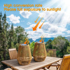 Solar Garden Lantern Handwoven Rattan Waterproof