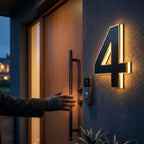 Solar House Number LED Backlit Dusk Activated Weatherproof