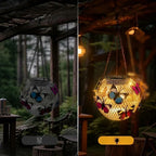 Solar Lantern Iron Butterfly Motif Warm-White LEDs