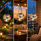 Solar Lantern Iron Butterfly Motif Warm-White LEDs