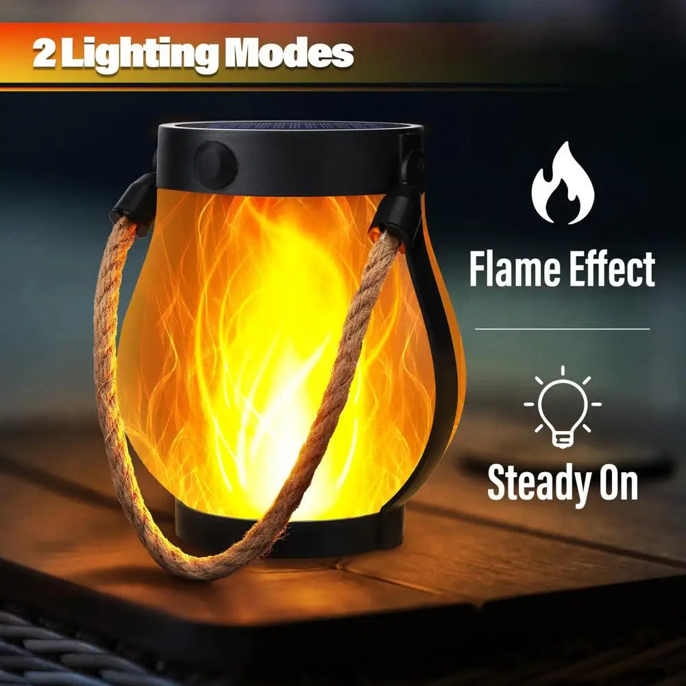 Solar Lantern Outdoor Dual Charging Flickering Flame Effect Waterproof