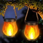 Solar Lantern Outdoor Dual Charging Flickering Flame Effect Waterproof