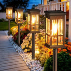 Solar Pathway Lights Lantern Design Filament-Style LED