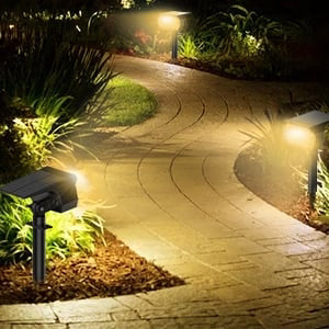 Solar Spotlight Adjustable Panel & Pivoting Head
