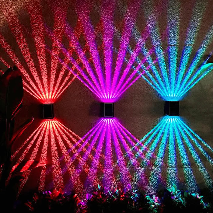 Solar Wall Light Dual-Beam Color-Changing & Adjustable Brightness