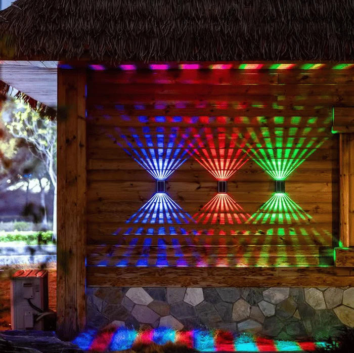Solar Wall Light Dual-Beam Color-Changing & Adjustable Brightness