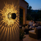 Solar Wall Light Mandala Shadow Weather-Resistant Iron