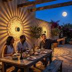 Solar Wall Light Mandala Shadow Weather-Resistant Iron