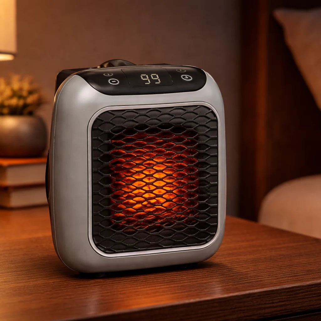 Space Heater Compact Tabletop Quiet Operation With Overheat Protection