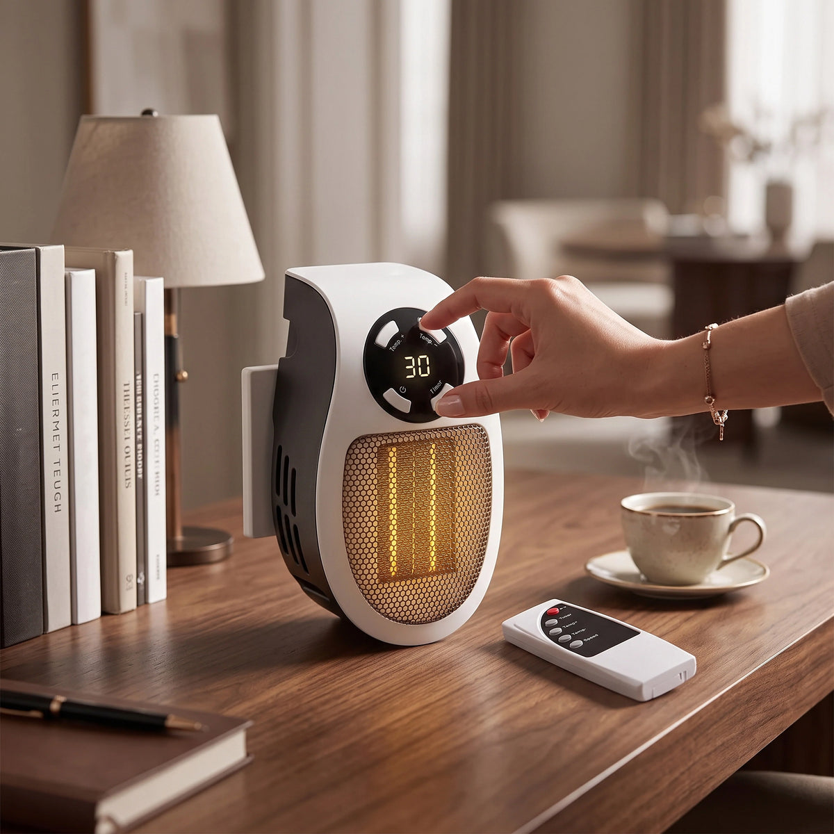 Space Heater Compact Tip-Over & Overheat Protection