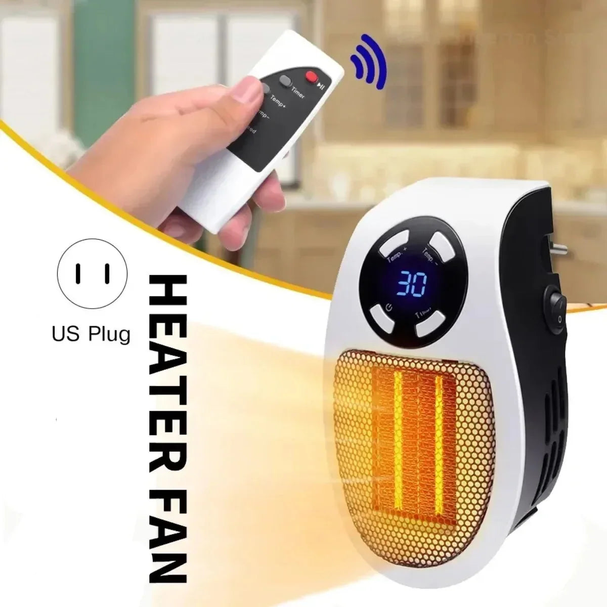 Space Heater Compact Tip-Over & Overheat Protection