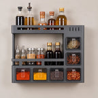 Spice Rack Wall-Mounted 3-Tier Powder-Coated Steel