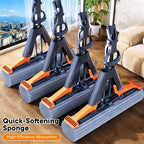 Sponge Mop Highly Absorbent Wringing Lever & Two Heads