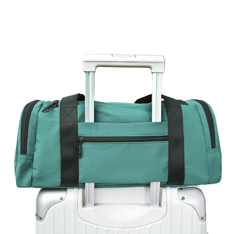 Sports Duffel Bag Spacious Compartment Separate Shoe Pockets Adjustable Shoulder Strap